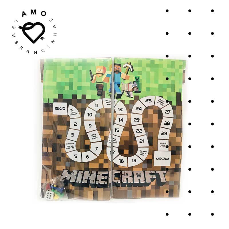 Jogo de Tabuleiro Minecraft - Amo Lembrancinhas